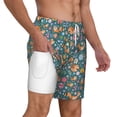thumbnail image 3 of Picia Foxes and Birds in Forest pattern Mens Swim Trunks with Compression Liner Stretch Beach Shorts Quick Dry with Zipper Pockets No-Chafing Board Shorts-XX-Large, 3 of 9