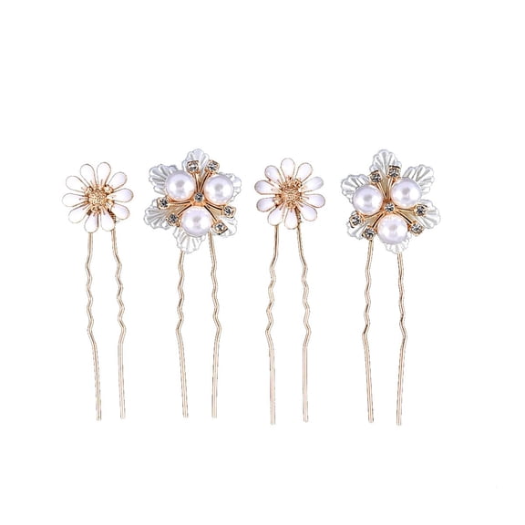 Vintage Sparkly Hair Combs, Decorative Hair Clips French Rhinestone Barrettes, Crystal Flower Hair Pins Hair Accessories for Women Girls