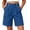 *Blue, variant on Women’s High Waist Button Pleated Bermuda Shorts with Pockets,Relaxed Fit Summer Casual Shorts Khaki,Women's Plus XXL