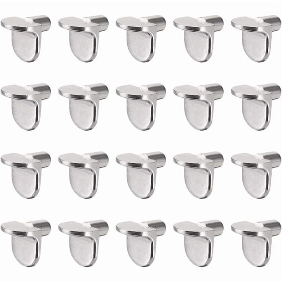 50Pcs 5mm L-Shape Shelf Support Pegs, Silver Tone Furniture Cabinet Closet Shelf Bracket Pins