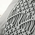 thumbnail image 2 of Phantoscope 100% Cotton Handmade Crochet Boho Series with Invisible Zipper Throw Pillow, 18" x 18", Gray, 1 Pack, 2 of 7