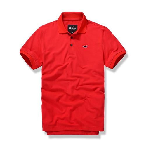 Hollister American Summer Hombres Algodón Delgado Casual HCO Seagull Polo Camisa AF Solapa Manga Corta