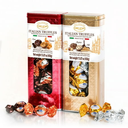 Boxed Truffle - Italian Truffles with Fine Italian Chocolate Bipack Tin Box (2 pk.)