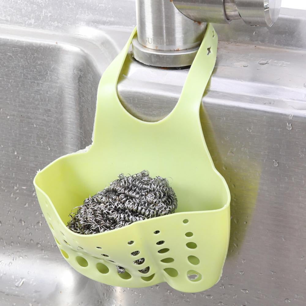 ✨ Sink Shelf Soap Sponge Drain Rack Silicone Storage Basket Bag