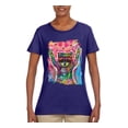 thumbnail image 3 of Dean Russo Cosmic Trash Panda Animal Lover Womens Graphic T-Shirt, Purple, X-Large, 3 of 6