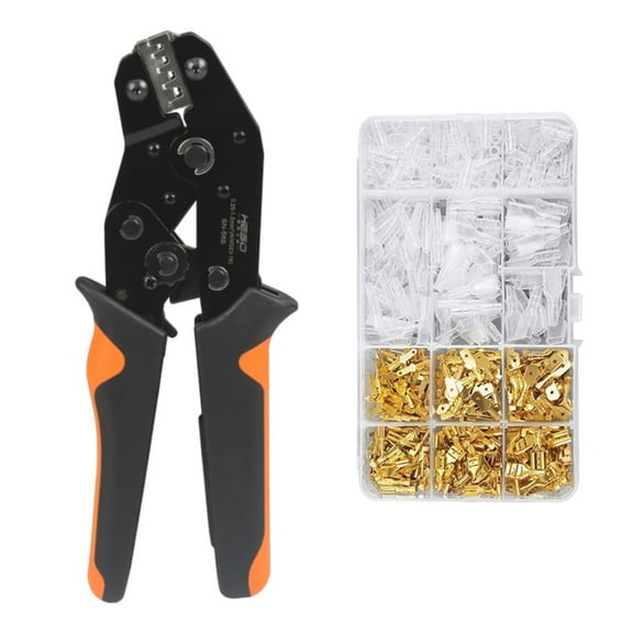 TIERPOP Crimping Tool Kits with 270PCS Wire Connectors Crimper Plier Set Manual Pressure Adjustable Ratcheting Crimping Plier Set