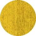 thumbnail image 1 of Ahgly Company Machine Washable Indoor Round Abstract Yellow Modern Area Rugs, 5' Round, 1 of 4