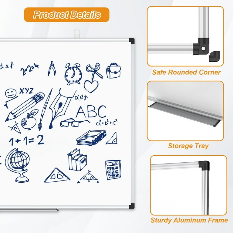 X-Bet Dry Erase Board 17x11” – Magnetic, White With Modern Frame, Includes 3 Markers, For Home, Office, Kids