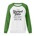 thumbnail image 4 of IROINNID Women's Long Sleeve Sweatshirt Round Neck Mid-Length Print Casual Tops Pullover Sweatshirts, Green, 4 of 4