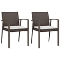 thumbnail image 2 of vidaXL 3 Piece Garden Dining Set with Cushions Poly Rattan and Steel, 2 of 5