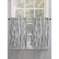 thumbnail image 5 of Black White Lines 2 Panel Kitchen Curtains for Windows, Retro Stripes Texture Minimalist Art Bathroom Privacy Curtain, Home Décor Window Treatment for Bedroom/Living Room 55"x45", 5 of 6