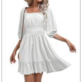 thumbnail image 1 of Vestido Informal de para Mujer, con Mangas Largas Tipo Farol, Cintura Alta y Lazo en la Espalda, Corte A. L, 1 of 9