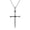 Silver B, variant on Men Women Skull Nail Cross Necklace Stainless Steel Crucifix Pendant Box Chain-Silver C