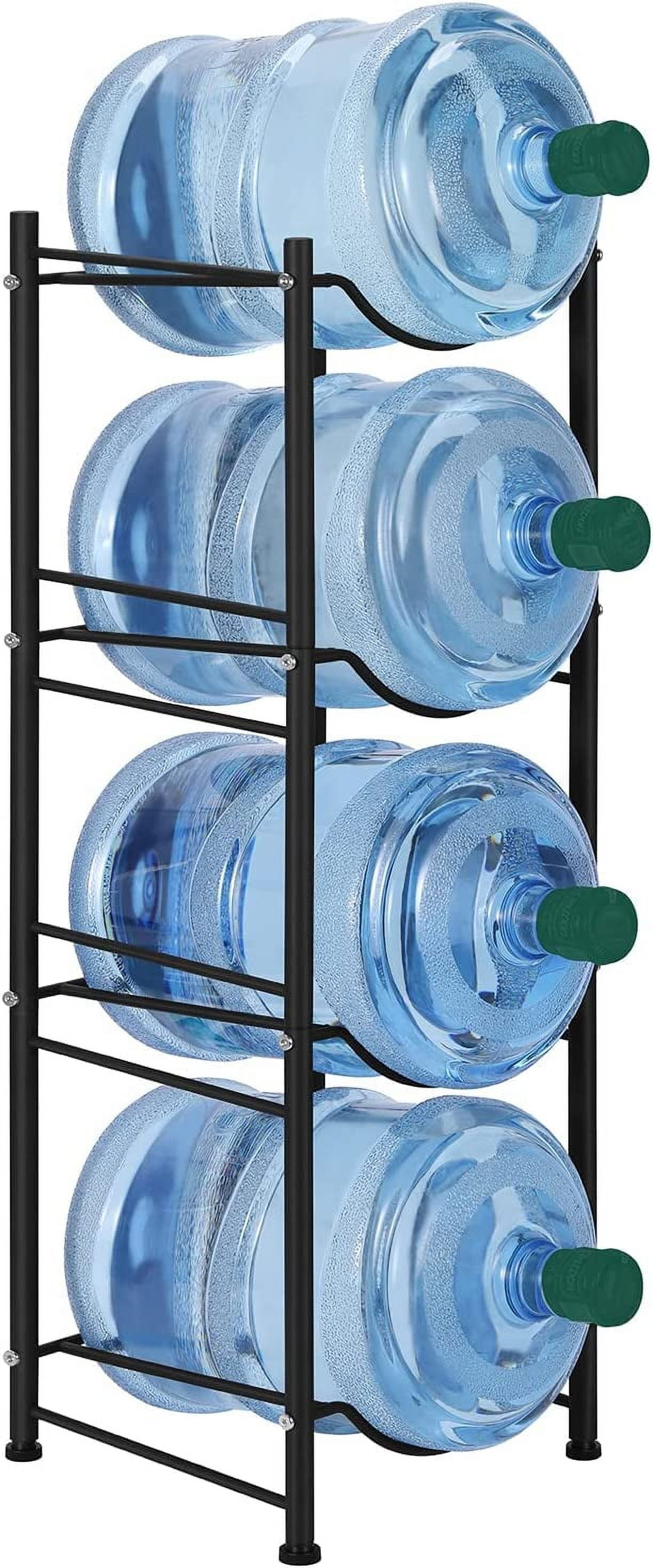 Oumilen 5 Gallon Water Jug Holder Water Bottle Storage Rack 4-Tier, Black