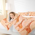 thumbnail image 3 of Castle Fairy Watercolor Giraffe Queen Bedding 7pcs for Boys,Cartoon Animal Bedding Comforter Set Queen,Orange Brown,Reversible, 3 of 7