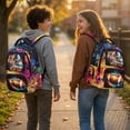 thumbnail image 2 of Garronmavis Color Football Kids Backpack 17 Inch School Backpack for Boys for Grades 3-6 Ages 9-12, Breathable Elementary School Bag with Padded Tablet Sleeve & Multi-Pockets, 2 of 7