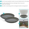 thumbnail image 4 of 12-Inch Ceramic Plant Saucers - Plant Drip Trays for Outdoor Planter Flower Pot Drainage - Set of 2 - Gray, 4 of 14