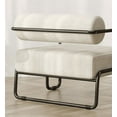 thumbnail image 2 of Modern Accent Chair Armchair with Metal Framed, Corduroy Fabric Upholstered Living Room Chair Reading Chair with Anti Slip Pads, Iron Sofa Chair Lazy Leisure Chair for Bedroom Office Balcony, Beige, 2 of 8