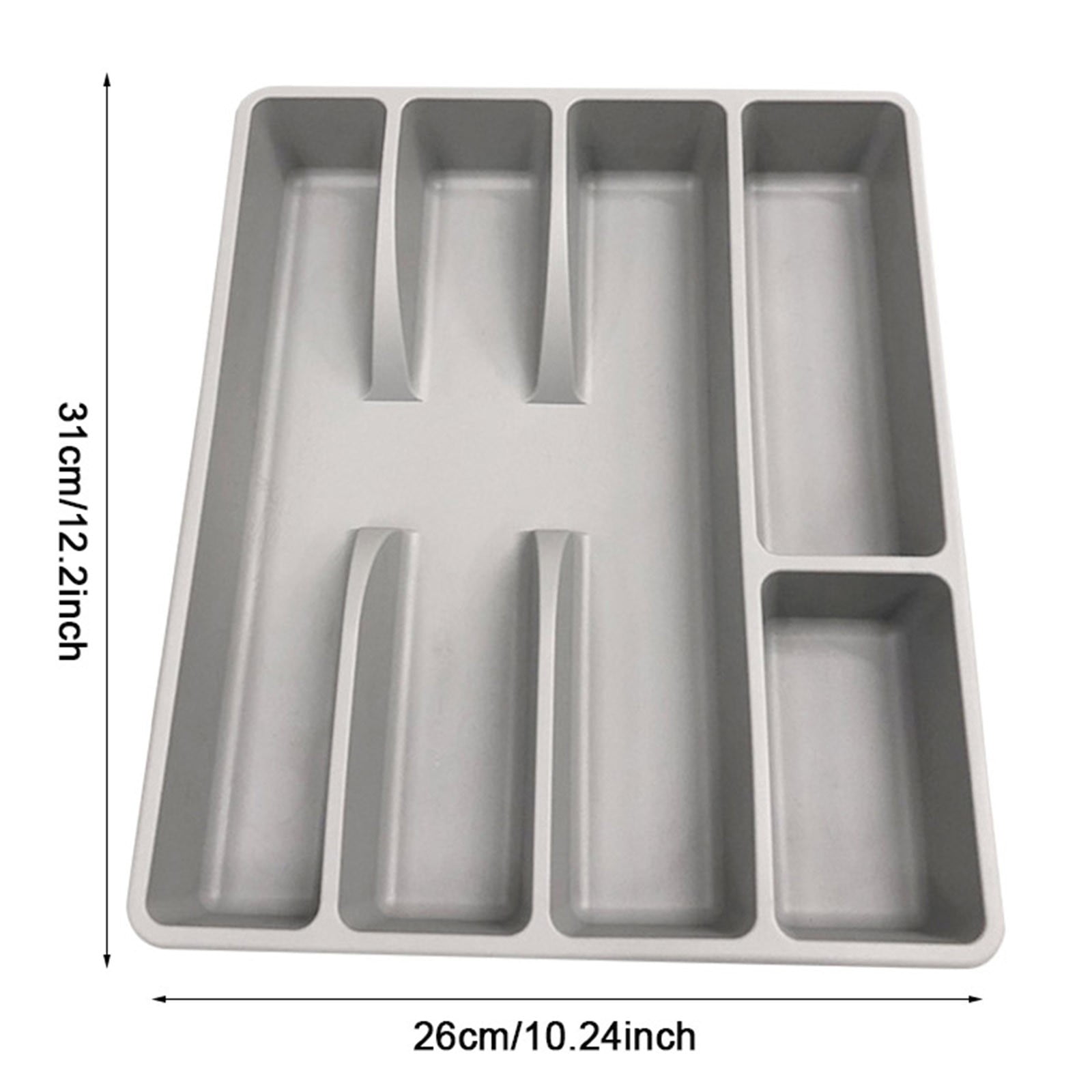 YWIYIUD 4PC Silicone Silverware Drawer Organizer, NonSlip Utensil Holder for Kitchen, Silverware Holder Utensil Organizer Cutlery Organizer Tray Flatware Kitchen Utensil Storage 10x12inch