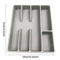 thumbnail image 2 of Silverware Drawer Organizer, 10 x 12 Inch Adjustable Utensil Tray for Kitchen, BPA Free Flatware and Cutlery Holder with 5 Compartments, Gray Storage Bin for Spoons Forks Knives, 2 of 8