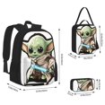 thumbnail image 2 of Yo-da Cartoon 3 PCS School Backpack Lightweight School Bookbag Lunchbox Pencil Bag Large Daypack, 2 of 5