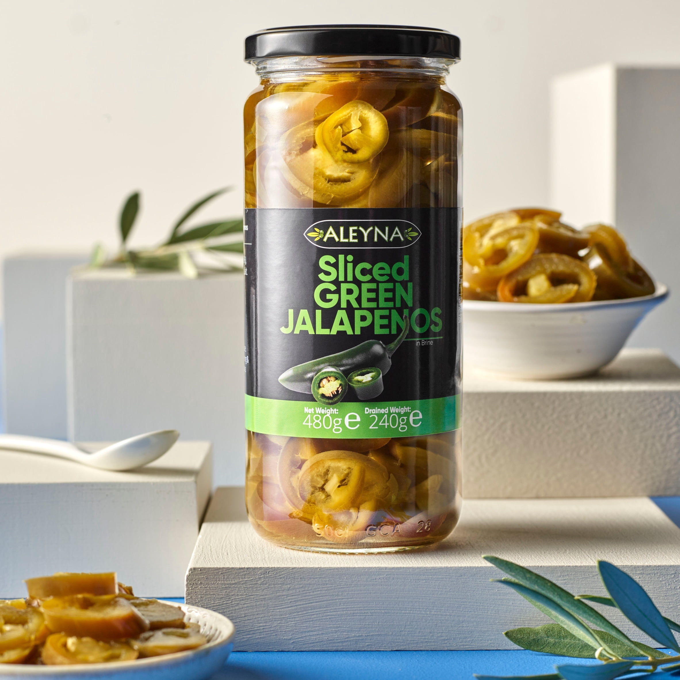 Aleyna Sliced Green Jalapeno Peppers 480G, Imported from Britain