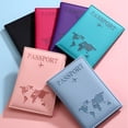 thumbnail image 2 of Map PU Leather Travel Passport Cover Multifuntional Passport Holder Multi-Card Slot for Tickets & Bank Cards Slim Portable Passport Holder, 2 of 9