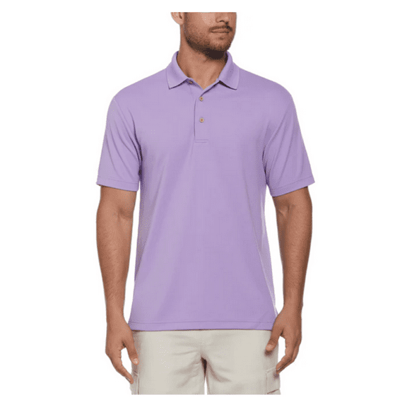 $60 Cubavera Men's Textured Polo Shirt Polyester Heirloom Lilac size 2XLT