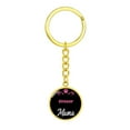 thumbnail image 4 of Dog Mom Keyring Drever Mama Circle Keychain Stainless Steel or 18k Gold, 4 of 12