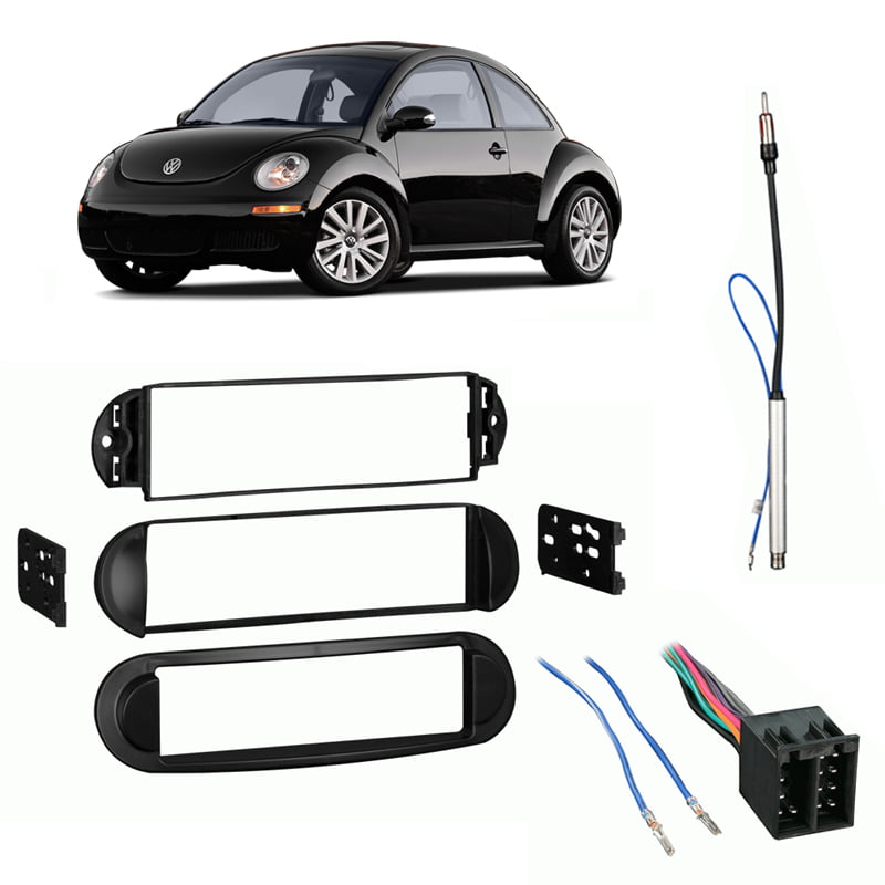 Car Stereo Installation Dash Kit Aftermarket Radio Mount w/ Wires for VW Beetle