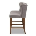 thumbnail image 3 of Baxton Studio Alira Grey Upholstered Walnut Finished Bar Stool Bench, 3 of 10