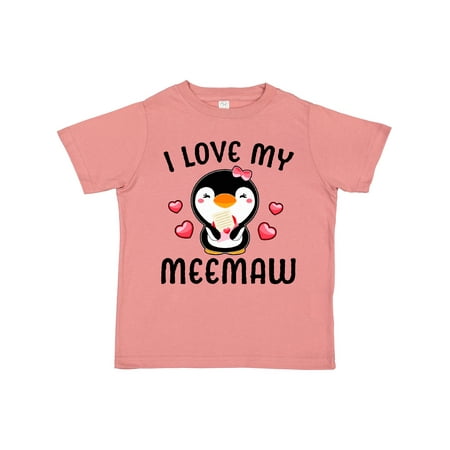 

Inktastic I Love My Meemaw with Cute Penguin and Hearts Girls Toddler T-Shirt