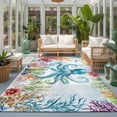 thumbnail image 2 of Area Rugs 2.7'x5', Octopus Coastal Carpet Runner Indoor Outdoor Rugs Home Decor Aesthetic, Blue Nautical Summer Beach Ocean Non Slip Mats Washable Accent Rug for Living Room Bedroom, 2 of 8