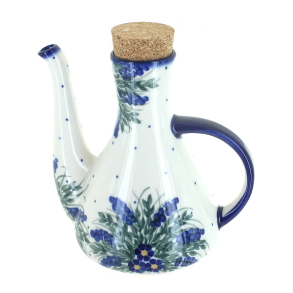 Blue Rose Polish Pottery Hyacinth Olive Oil Container