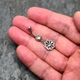 thumbnail image 2 of Body Candy Womens 14G 316L Stainless Steel Piercing Fabulous Flower Dangle Belly Button Ring, 2 of 8
