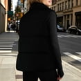 thumbnail image 6 of cocolona Puffer Vest for Women Stand Collar Zipper Snap Sleeveless Jacket Casual LightWeight Winter Warm Outerwear, 6 of 7