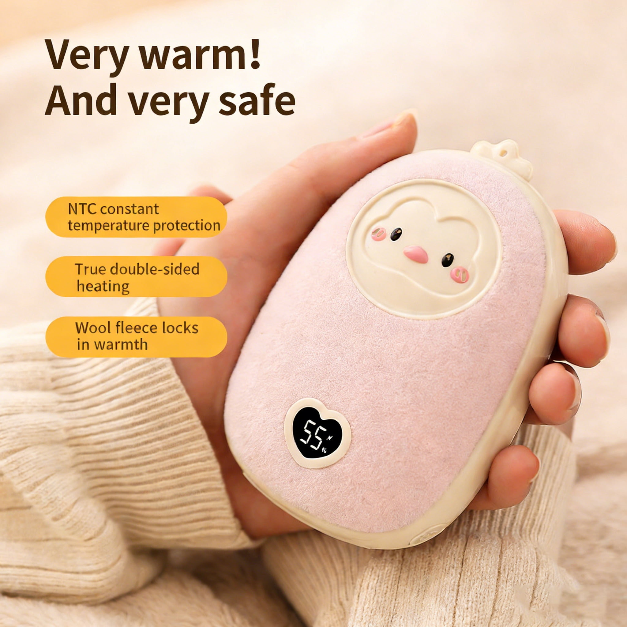 Hand Warmers Rechargeable 1 Pack,Smart Chips Electric Hand Warmers, Portable Pocket Heater, Gifts for Christmas, Outdoor, Hunting, Golf, Camping Accessories,Style 5