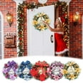 thumbnail image 5 of Puwuzcl Gold Christmas Wreath - 11.81in Festive Door Wreath with Poinsettias, Bows & “Merry Christmas” Accent for Indoor/Outdoor Holiday Decor, 5 of 5