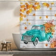 thumbnail image 3 of Autumn Fall Shower Curtain Set,Pumpkin Farm Truck Leaves Thanksgiving Harvest Waterproof Polyester Fabric Shower Curtains Bathroom Decor with 12 Hooks 72 x 72 Inches, 3 of 6