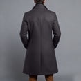 thumbnail image 6 of IROINNID Mens Mid Length Wool Blend Overcoat Notch Lapel Button Front Winter Coat Solid Color Casual Outerwear with Side Pockets for Business Commute Daily Wear, 6 of 6