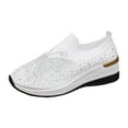thumbnail image 6 of Chenyee Women's Oorthopedic Shoes Rhinestone Mesh Wedge Walking Shoes with Arch Support Slip On Sneakers, 6 of 7