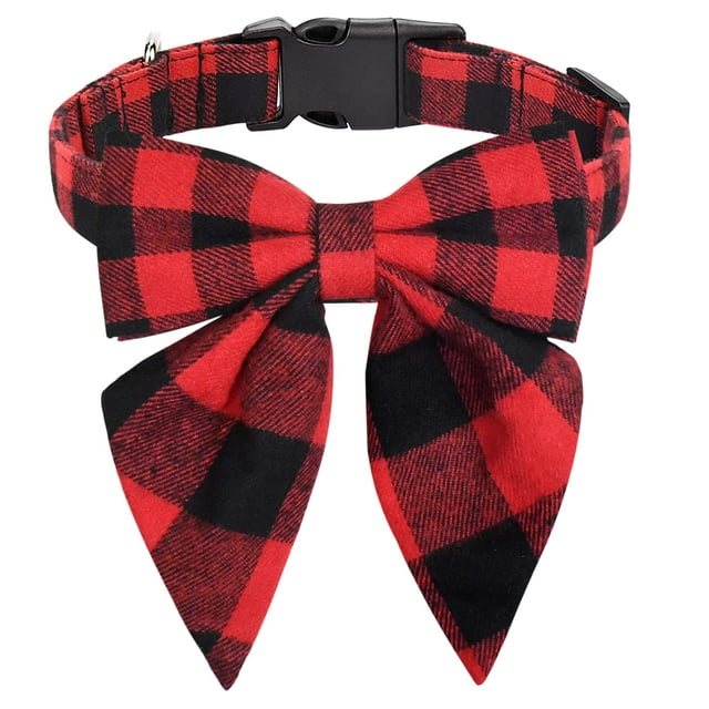Collar para perros Malier Christmas Classic Plaid con pajarita para perros