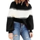 thumbnail image 1 of Gibobby Suéter mujer, Suéteres de invierno para mujer 2023, estilo casual, cuello alto, manga larga, abertura lateral, suéter, sueltos, para mujer(Negro,M), 1 of 4