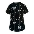 thumbnail image 4 of Scrubs For Women,Women's Fashion V-Neck Short-Sleeve Workwear with Pockets Valentine's Day Printed Top Nursing Scrub Top - Multicolor - M, 4 of 4