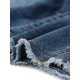 thumbnail image 5 of Chaqueta de mezclilla para mujer Agnes Orinda, talla grande, con dobladillo deshilachado, mangas largas, bolsillos y botones, color azul 3X, 5 of 6