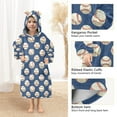 thumbnail image 4 of joogoo Wearable Blanket Hoodie for Kids Baseball Blue Flannel Oversized Sweatshirt 3-14 Years S, 4 of 7