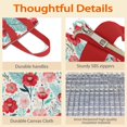 thumbnail image 4 of Pioneer Flower Floral Print Pattern Insulated Lunch Bag for Women & Adults,Large Portable Soft Cooler Lunch Bag,Thermal Food Storage Tote with Pearl Cotton,8.66L,8.75x5.75x9.5 Inch, 4 of 6