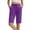 Purple, variant on KIHOUT Women's Solid Color Knee-Length Casual Yoga Shorts Elastic Drawstring Waist Side Pockets Plus Size Athletic Lounge Shorts