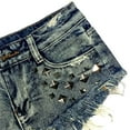 thumbnail image 6 of Womens Jean Shorts Low Rise Ultra Short Denim Shorts Ultra Low Waisted Hot Pants With Edges And Holes Washed With Water, 6 of 6