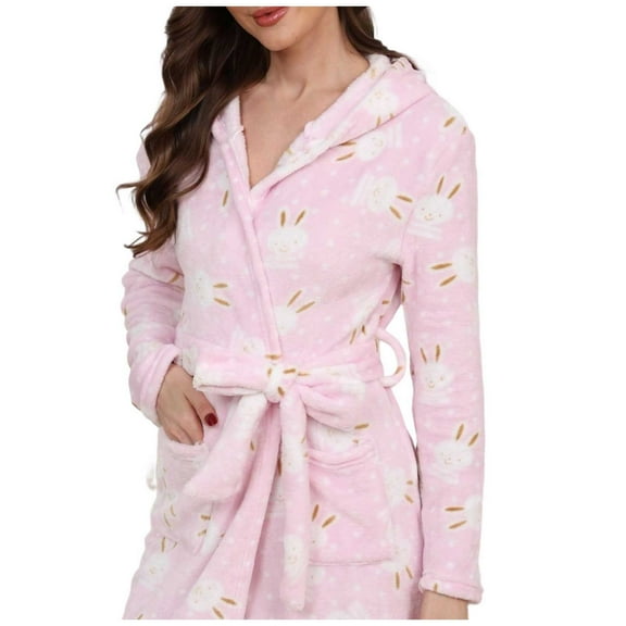 CAIXIA Womens Robes Lightweight Cotton Elegant Hooded Flannel Robe Long Sleeve Loungewear For Winter Fall Relaxation Cozy Bathrobe